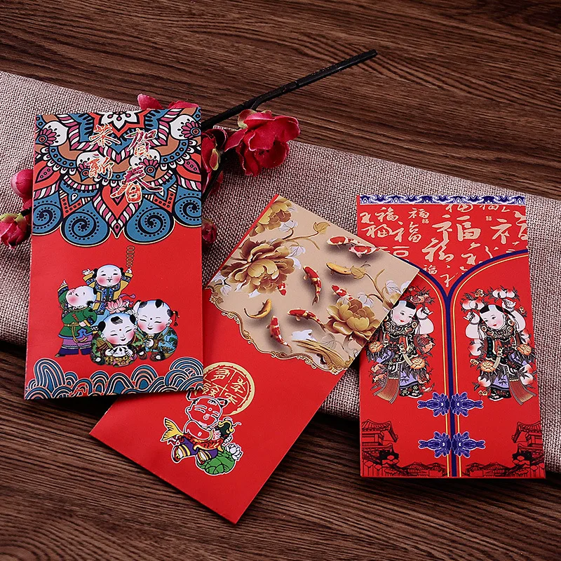 12 шт./компл. красный конверт китайский новогодний свинья Hongbao 2019 Карманный