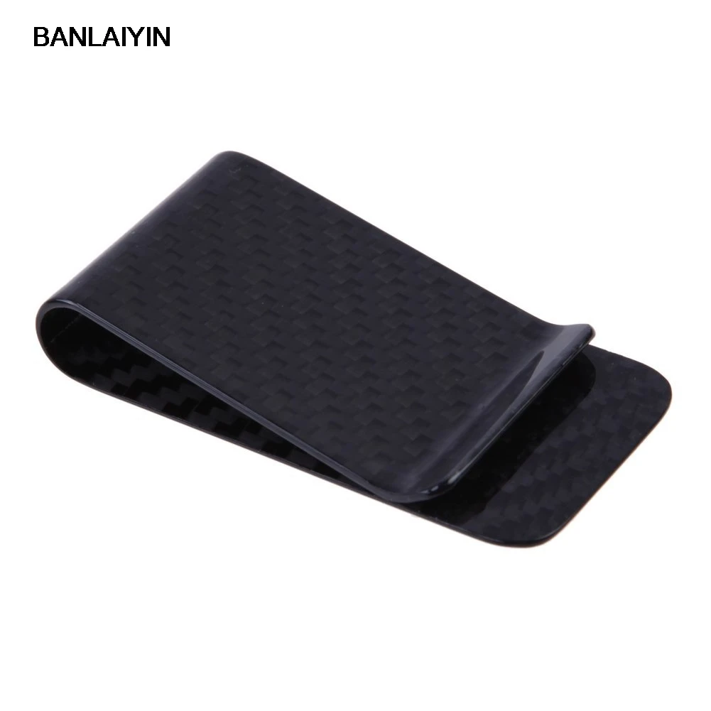 Кошелек из настоящего углеродного волокна с зажимом для денег визиток кредитных