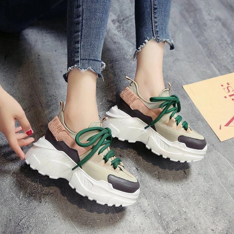 

2019 Spring Autumn Women Casual Shoes Comfortable Platform Shoes Woman Sneakers Ladies Trainers chaussure femme E592