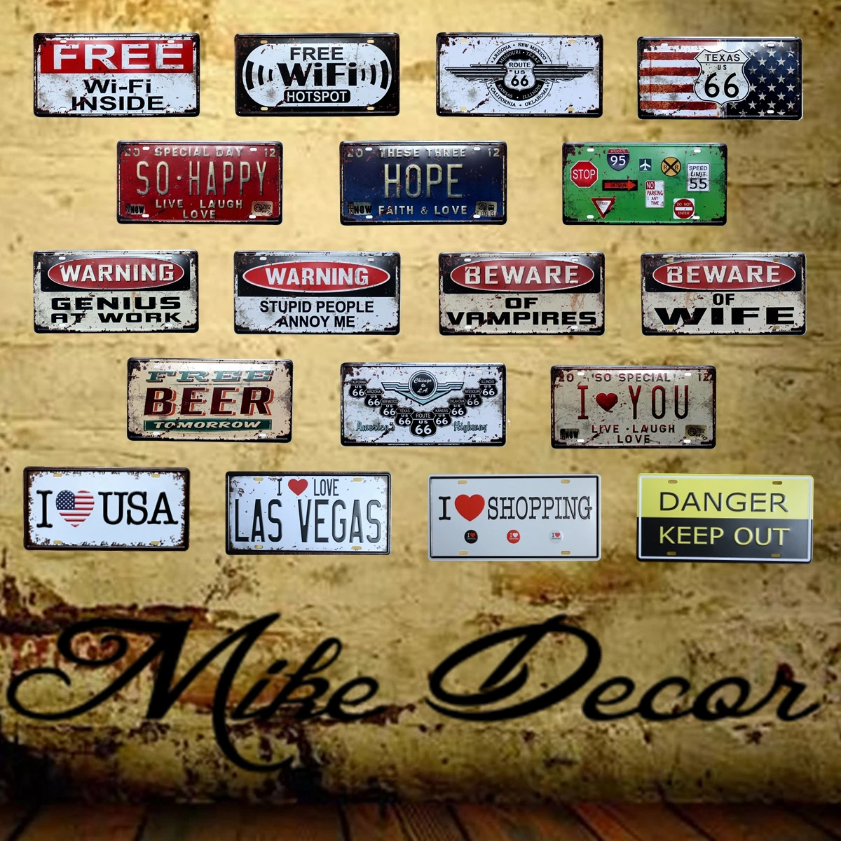 [Mike86] Wi-Fi Route66 металлический знак античный ремесло бар дома Оловянная настенная доска украшения 30*15 см FG-113