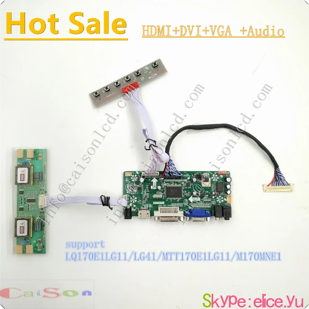DVI/VGA/Аудио/плата драйвера ЖК дисплея поддерживает LQ170E1LG11/LG41/MTT170E1LG11/M170MNE1|Запасные