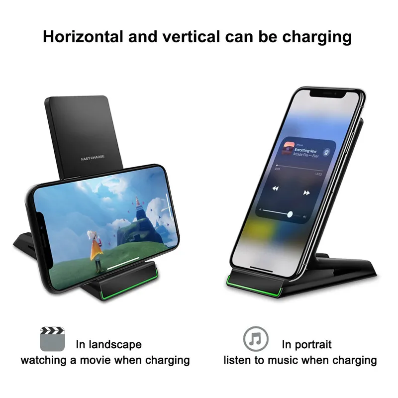 Qi 10W Fast Wireless Charger For iPhone X 8 Plus Power Charging Samsung Galaxy S7 S8 S9 Note Universal adapter | Мобильные телефоны