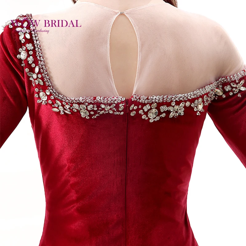 Элегантное бархатное вечернее платье Wowbridal 2021 прозрачное велюровое Русалка с