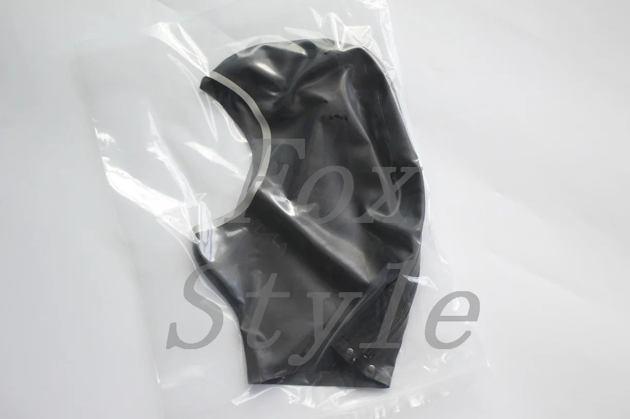 

100% nature rubber fetish mask latex party hood for adult