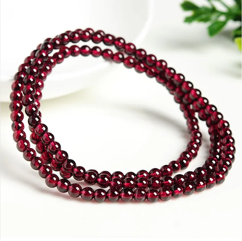 Натуральное красное гранатовое вино шарик бисера браслет модные женские