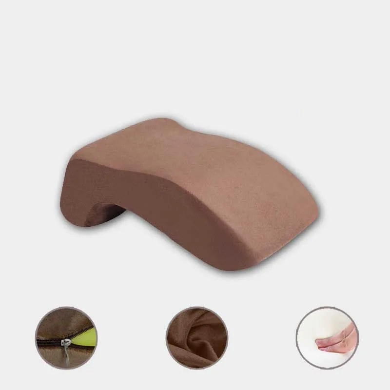 short plush brown Подушка для сна из пены с эффектом памяти для путешествий и офиса, Настольная Подушка с медленным отскоком - Цвет: short plush brown