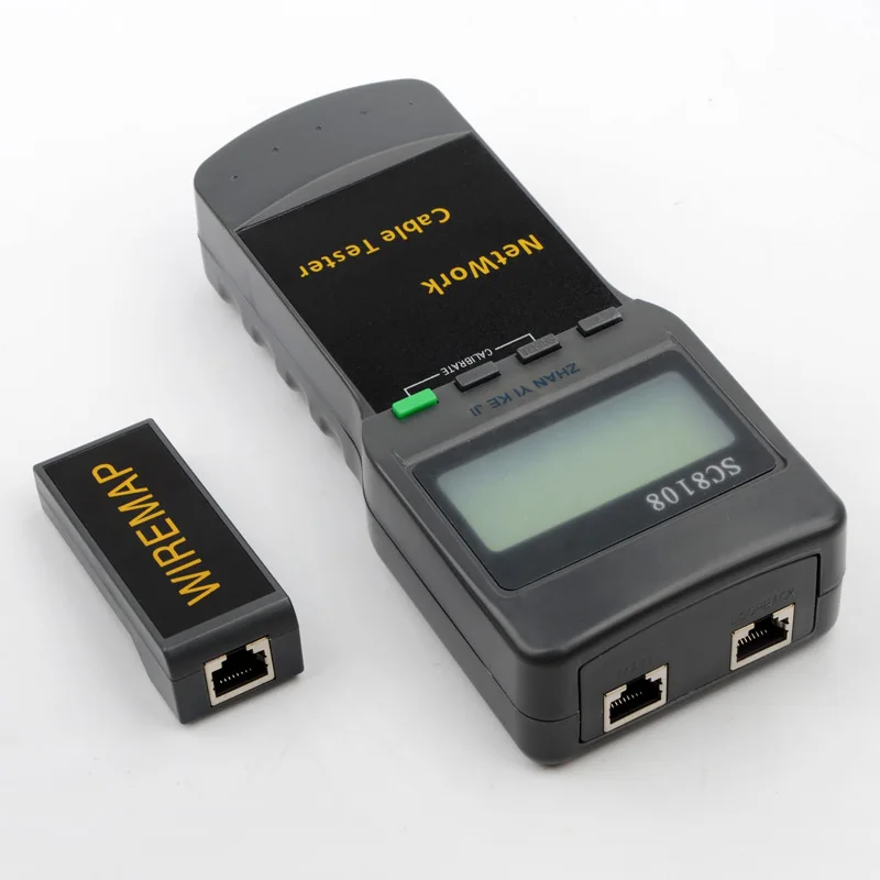 Сетевой тестер метр LAN телефонный кабель тестер метр с ЖК-дисплеем CAT5 RJ45 SC8108 Портативный ЖК-дисплей
