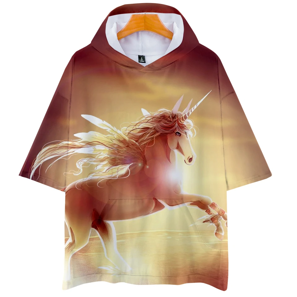 Футболка с капюшоном для мужчин и женщин Повседневная модная рубашка коротким