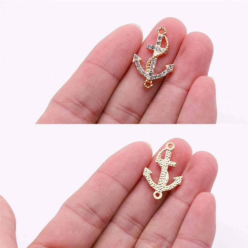 10pcs Style 17 10 шт золотые шармы-соединители в форме Креста, стразы, соединители для животных, компоненты для изготовления ювелирных изделий DIY, цена - Цвет: 10pcs Style 17