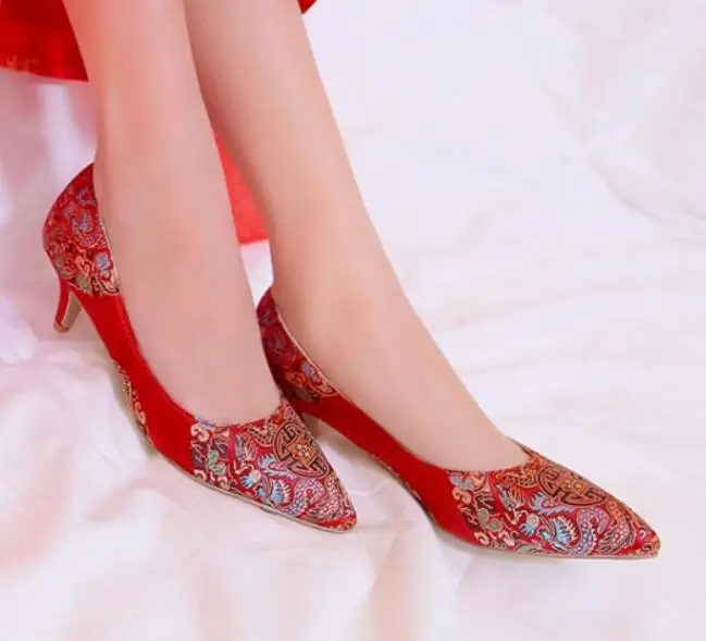 Chaussure Femme Элегантные свадебные женские туфли с вышивкой Zapatos Mujer Женские осенние