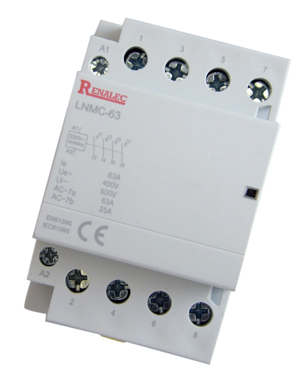 3 P/4 P 3NO 4NO 2NO2NC 63A 220/230V din рейка бытовой AC модульный контактор|Замыкатели| |