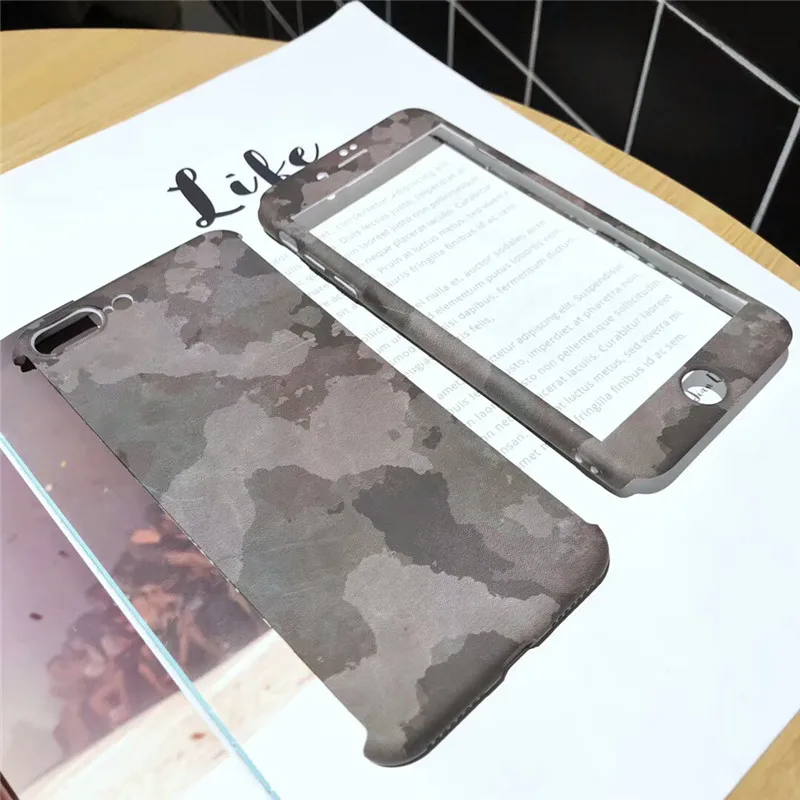 360 полный защитный чехол для телефона iPhone 7 8 plus 6 6s 5 5S SE армейский камуфляжный X XR XS
