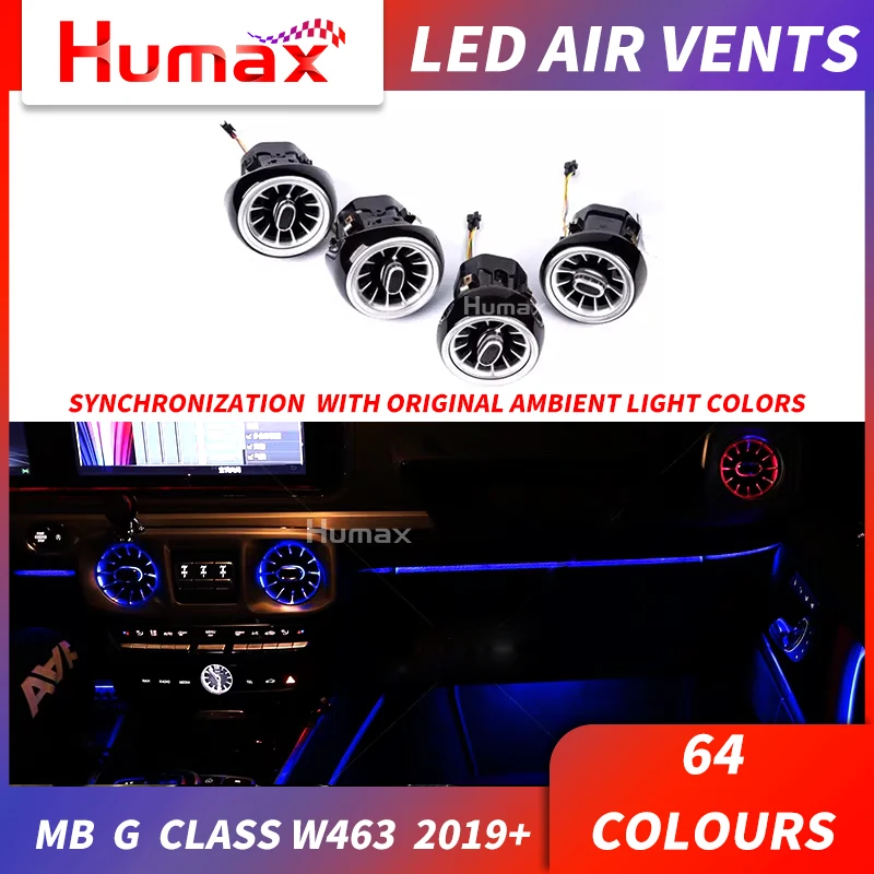 New G class w464 G63 G500 Air conditioning Turbine outlet LED Interior Lights for 2019 g63 g500 g65 air vent ambient lights | Автомобили и