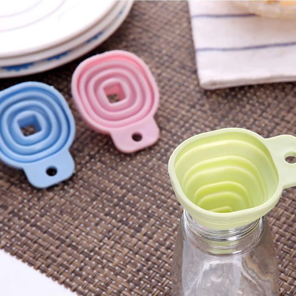 Силиконовая Складная воронка для бутылки воды Воронка кухонная переноса жидкого