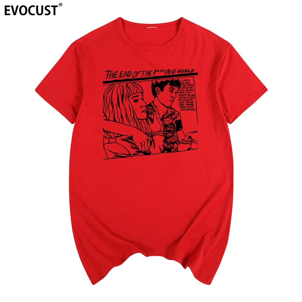 Sonic youth the end of the FXXK World рок-ролл вокал группа Бас Футболка хлопок мужская футболка новая футболка Wo Мужская s унисекс Мода - Цвет: Red