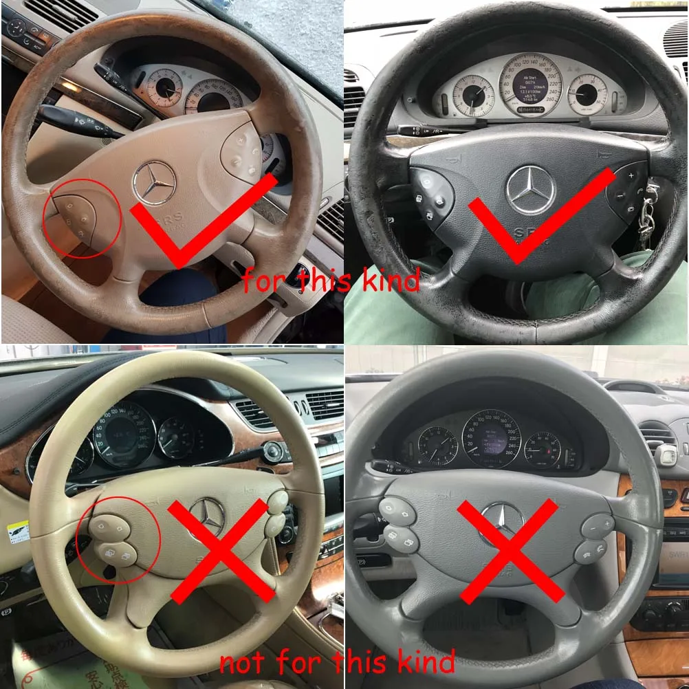 Черная кожаная накладка на руль Mercedes 2002-2006 W211 S211 E E200 E270 E300 E320 E400 E500 | Автомобили и