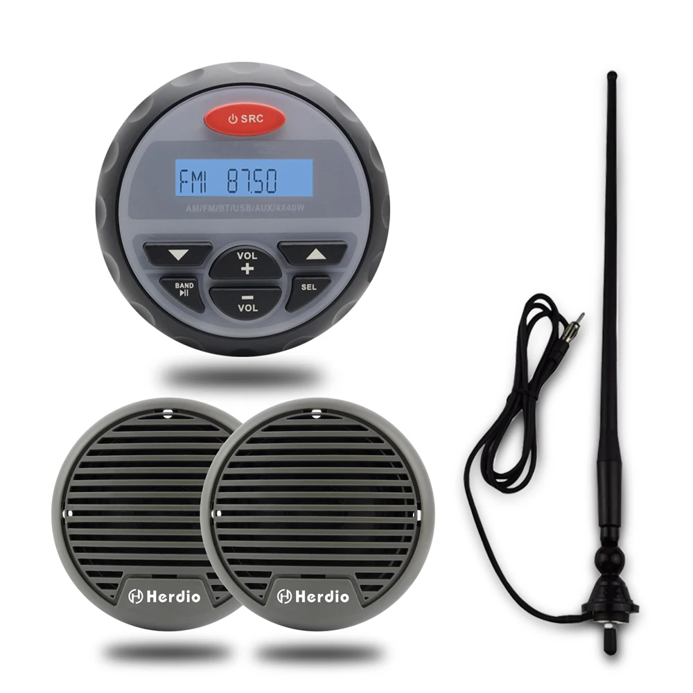 Морской Водонепроницаемый Bluetooth Радио стерео мотоцикл Лодка аудио FM AM USB MP3 плеер 3