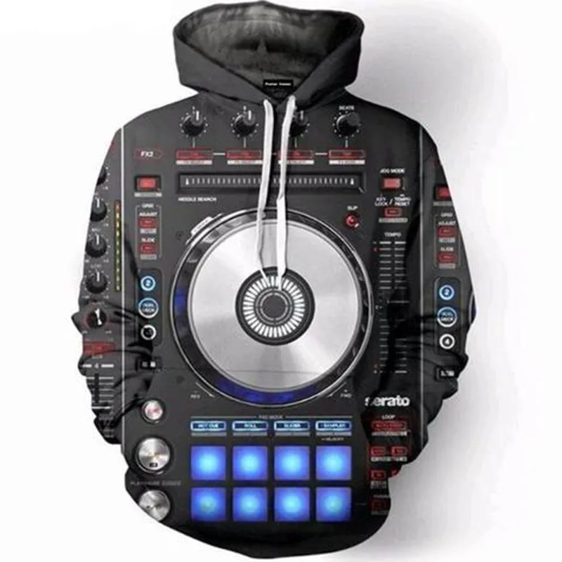 Дропшиппинг dj-проигрыватели унисекс с капюшоном модные 3D толстовки и принтом Для