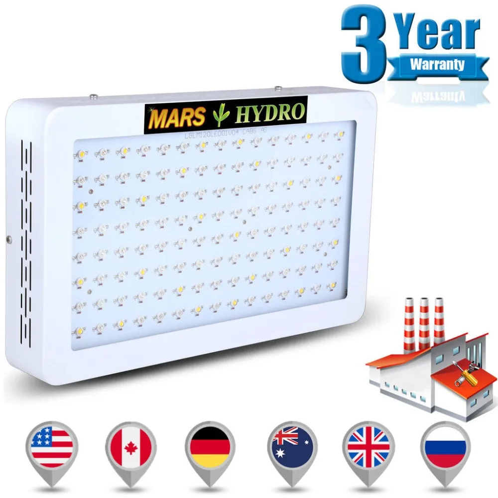 Mars Hydro Mars 600 Вт Светодиодный светильник для выращивания лучше всего подходит для начинающих полный спектр комнатных гидропоники для выращивания растений