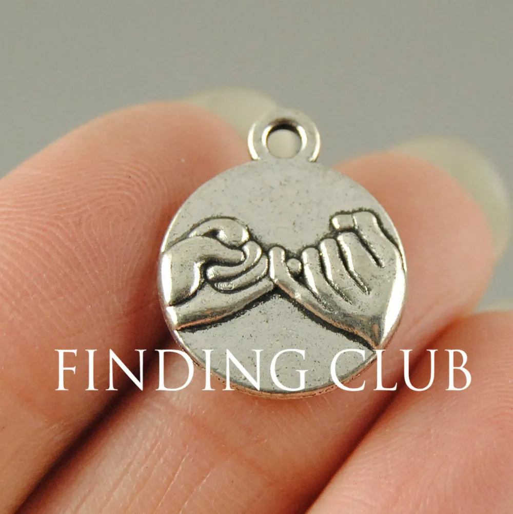 30 шт. серебристого/бронзового цвета ручная работа мизинец кляксы подвески