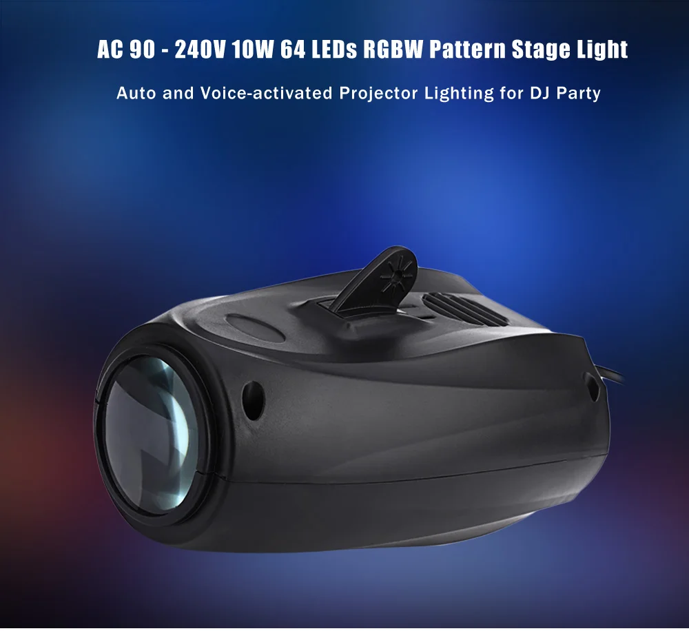 AC 90 240 V 10 W 64 leds RGBW шаблон сценический свет Авто Голосовое освещение проектора