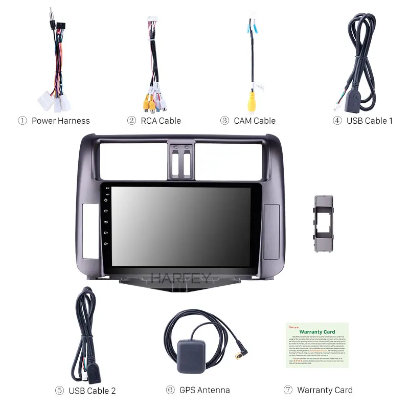 Harfey 9 дюймовый сенсорный экран для GPS системы Android 8 1 Toyota Prado 150 2010 2013 радио с 1024*600