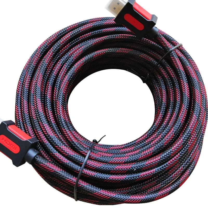 Braid red black 1 Lungfish длинный HDMI кабель 5 м 7,5 м 10 м 15 м 20 м кабель HDMI 1080 P 3D для сплиттера переключатель PS4 светодиодный ТВ коробка xbox проектор компьютер - Цвет: Braid red black 1