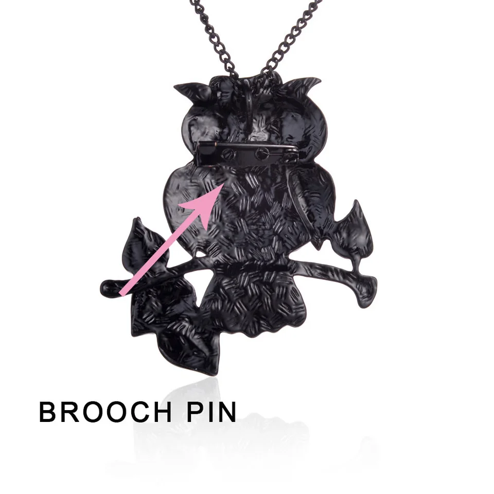 Ожерелья и подвески с красной совой для женщин длинные эмалированные цепочки из