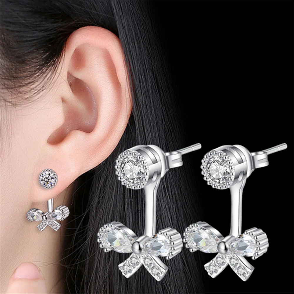 Женские роскошные циркониевые Серьги кисточки Seiko с милым бантом|earrings girl|zircon