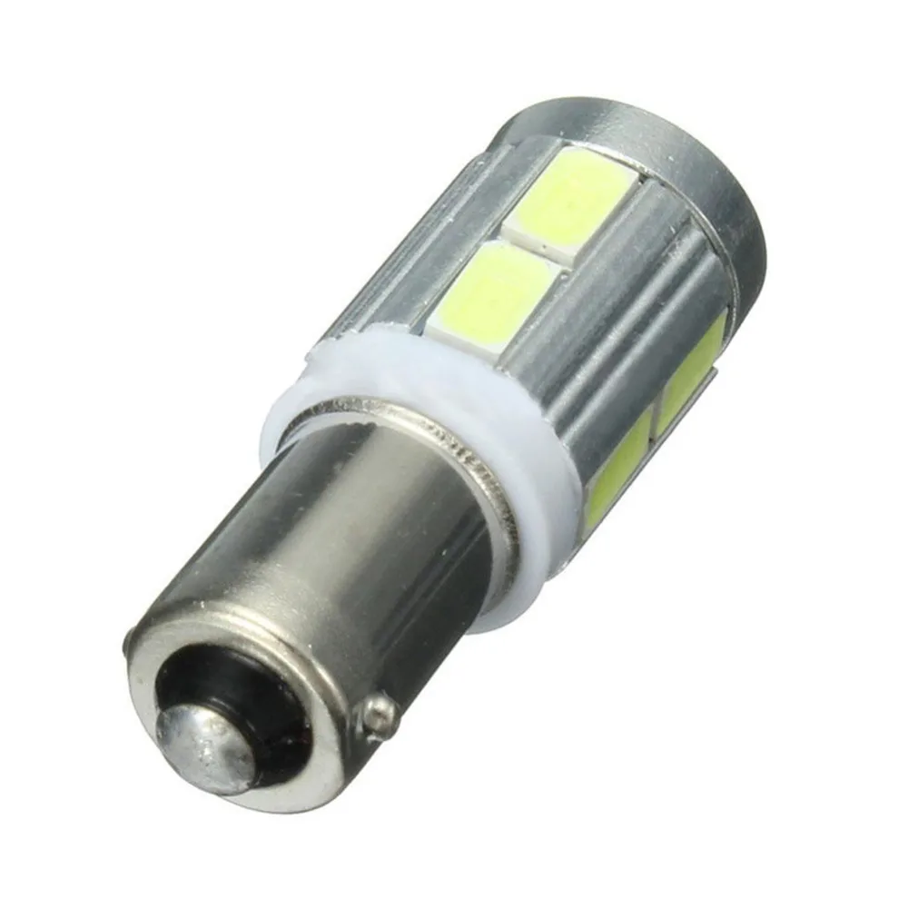 2 шт. 12В BA9S H6W 10SMD светодиодные лампы Sidelight 6000k Белый Универсальный|Сигнальная