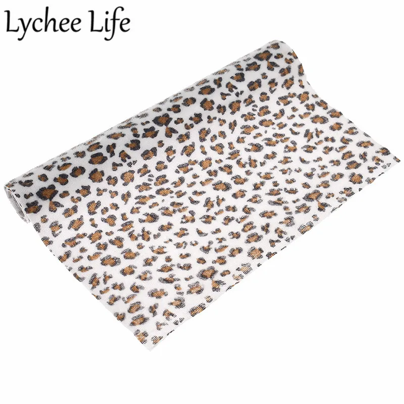 Бархатная ткань Lychee Life A4 с леопардовым принтом цветная 29x21 см сделай сам для