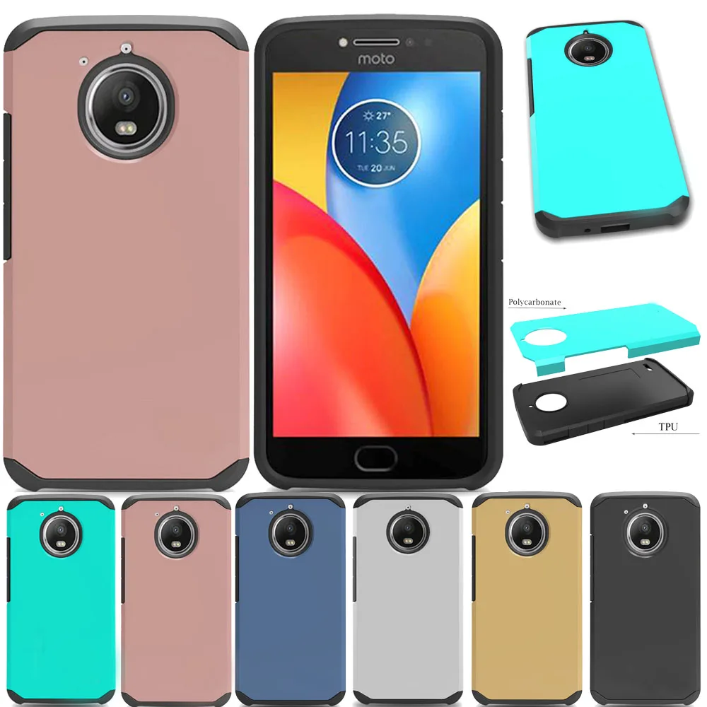 Двухслойный армированный чехол из ТПУ и поликарбоната для Moto E4 Plus ударопрочный