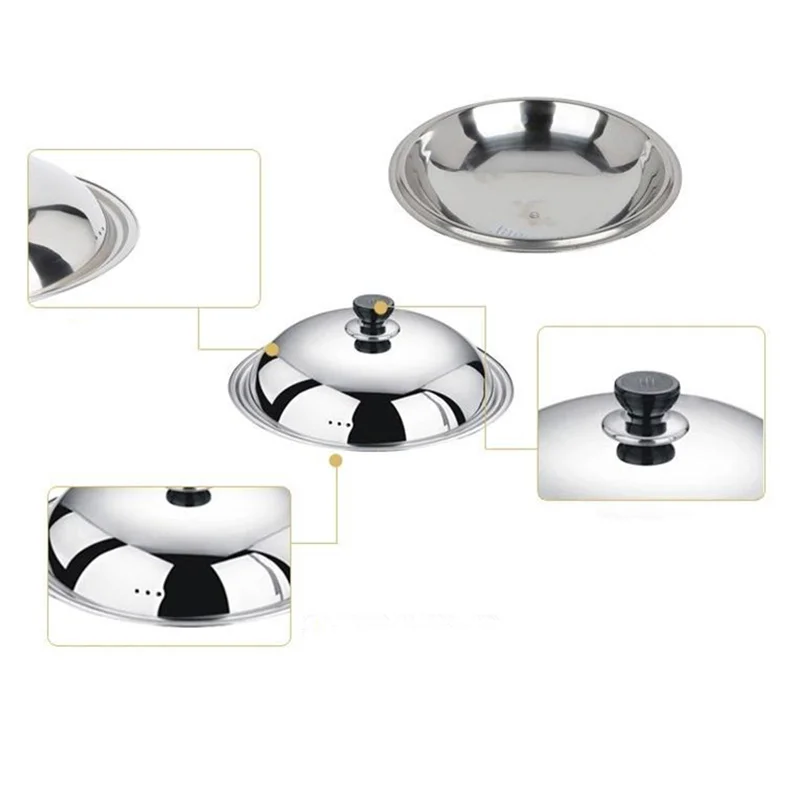 Joyclad Винтаж Нержавеющая сталь Сковородку Крышкой Размеры 32 42 см ВОК Кепки