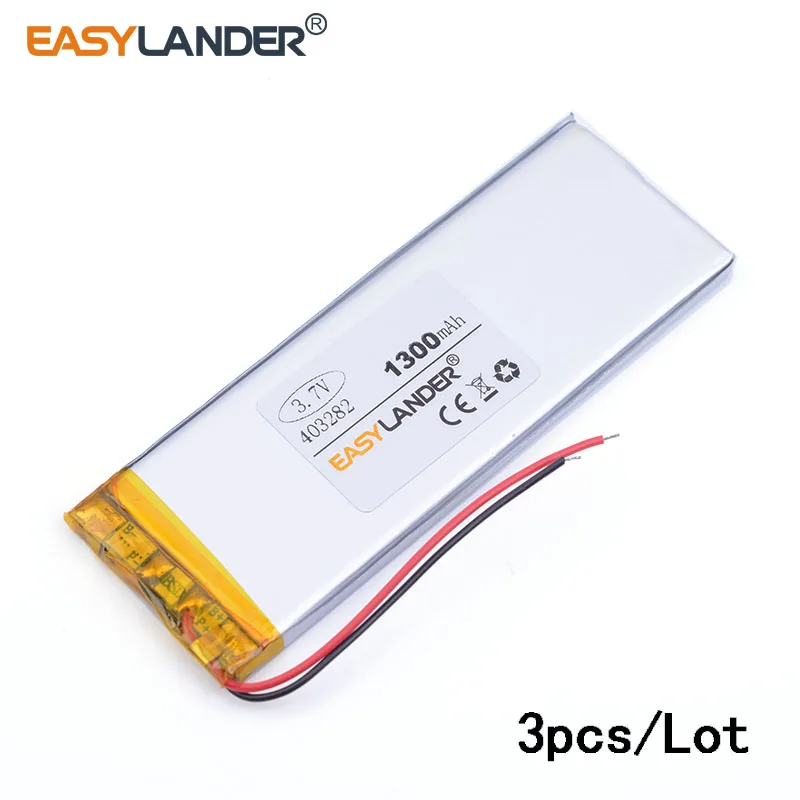 3pcs/Lot 403282 1300mah 3.7V Lithium Polymer Battery Rechargeable Battery For Goophone I5 Y5 V5 Clone iPhone 043282