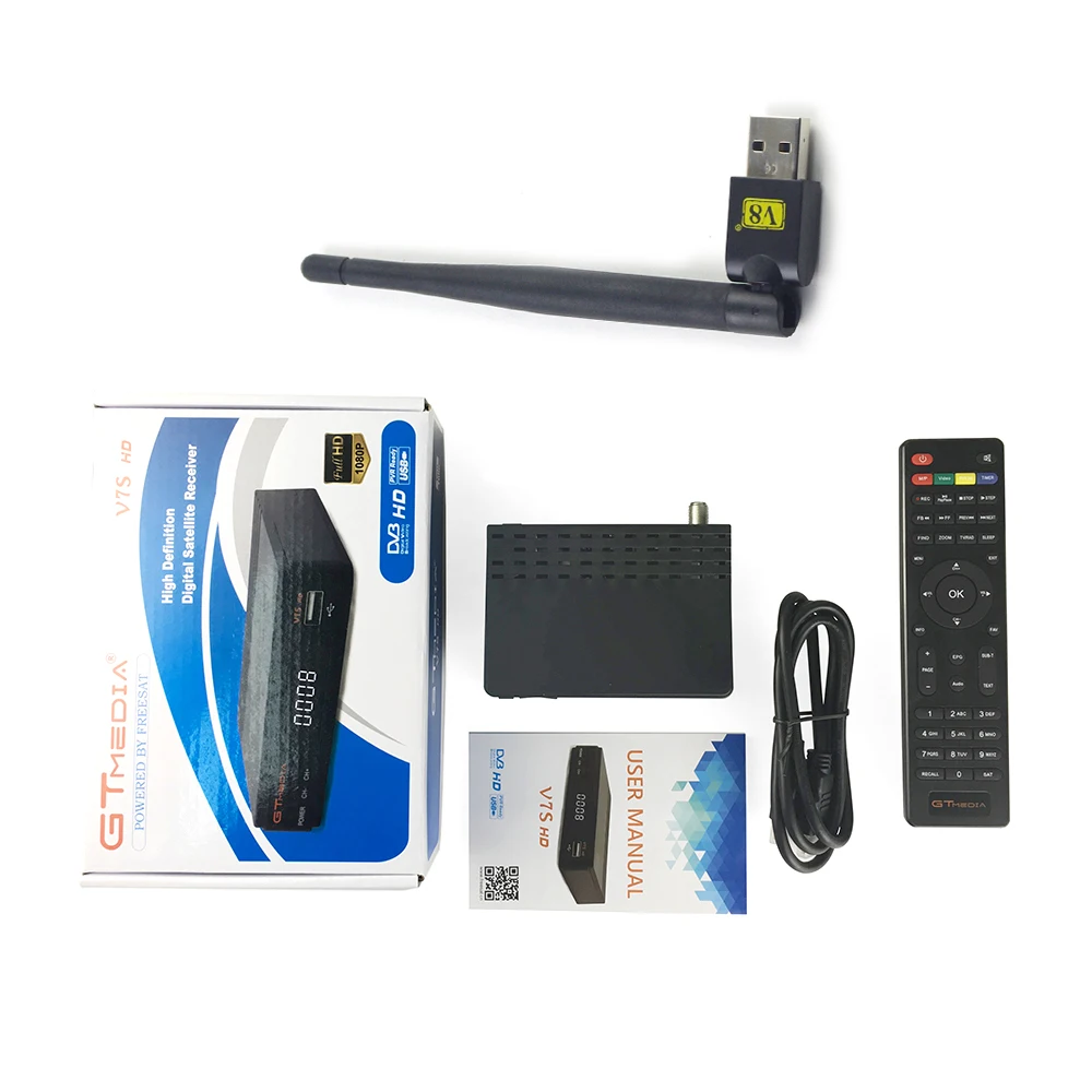 Freesat v7 GtMedia V7S ТВ-тюнер DVB S2 цифровое приемное устройство спутниковый приемник Cline WiFi Youtube VU Key+ дополнительный пульт дистанционного управления