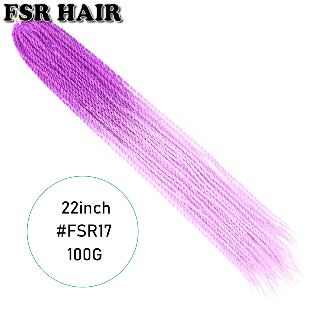FSR Ombre синтетические плетеные волосы 22 дюйма 100 г Сенегальские крученые волосы на крючках косички 30 корней/упаковка 39 цветов