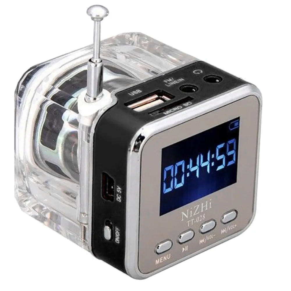 Портативный мини-динамик 3 Вт USB карта MicroSD FM-радио ЖК-дисплей динамик музыкальный