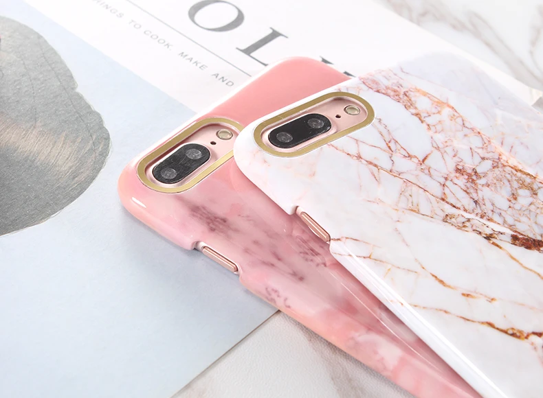 Чехол для телефона с принтом из розового золота и мрамора для iphone XS Max XR, Твердый чехол из поликарбоната для iphone X, 6, 6 s, 7, 8 Plus, чехол