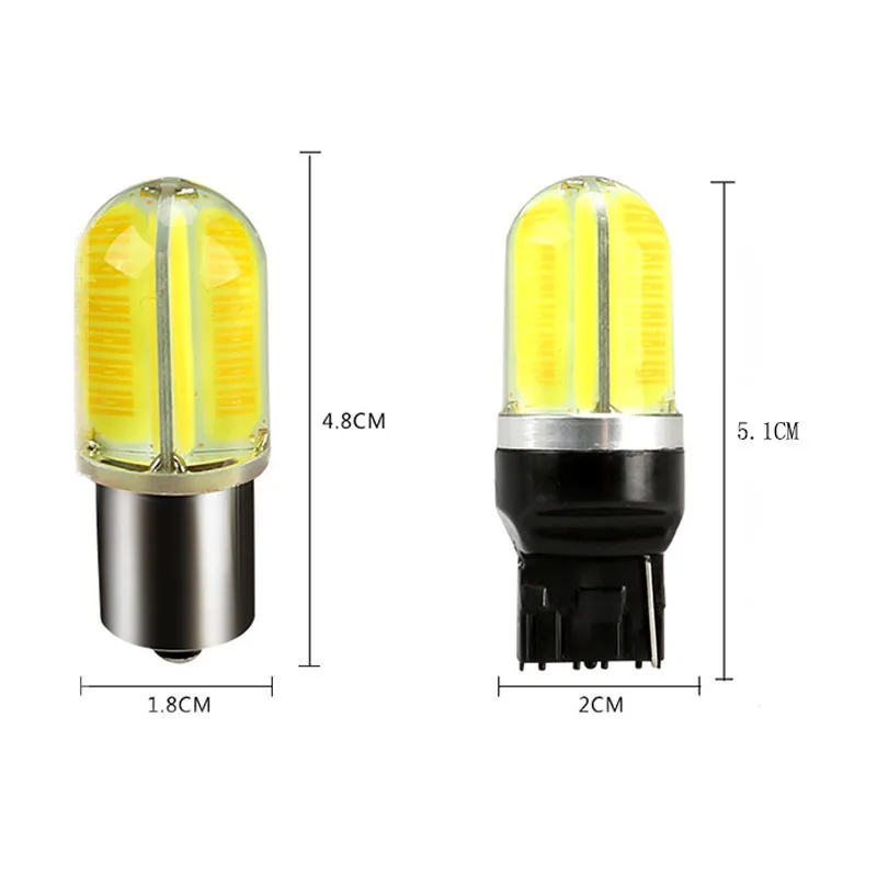 2 шт. суперъяркие светодиодсветодиодный лампы с COB-чипом 48SMD T20 7440 360 градусов 8 cob