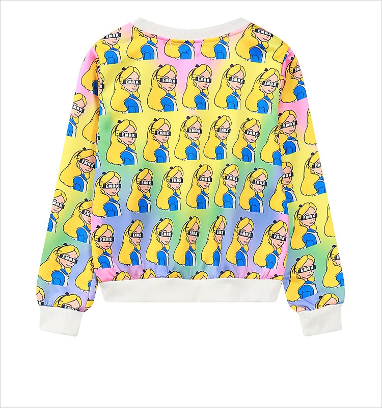 Harajuk Cute Hoodie Short Feminino Damn Girls Print Crop Top Yellow Sweatshirt Women Street Style Kpop Dance Clothing Hoodies | Женская