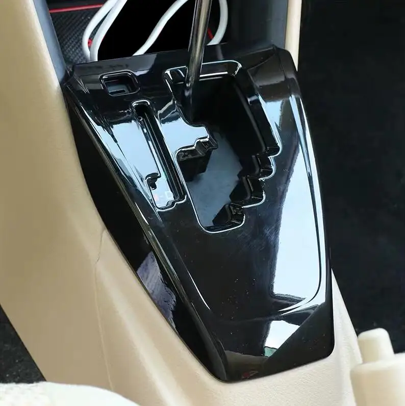 black Для TOYOTA VIOS/YARIS- 1 шт. ABS ручка переключения рулевого механизма автомобиля Наклейка Панель рамка Голова Крышка отделка автомобиля стиль - Название цвета: black