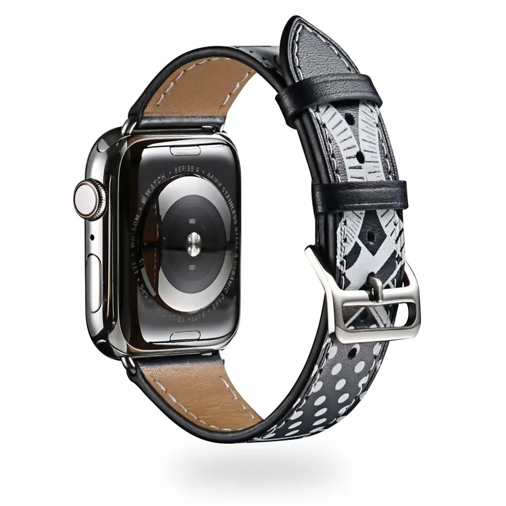 

Leather Loop Strap For apple watch band 44mm & bracelet for apple watch 40mm wristband for iwatch 4 bands 42mm series 3/2/1 38mm