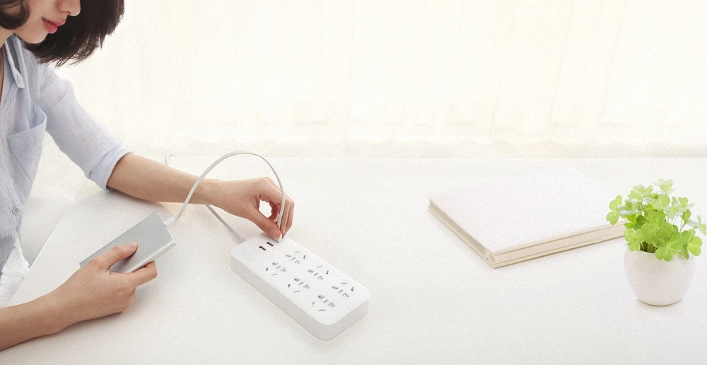 Удлинитель Xiaomi Power Strip 3 с USB разъемом 6 стандартных адаптеров быстрое зарядное