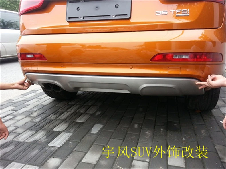 Jioyng для Audi Q3 2012- Передний+ задний бампер диффузор бамперы для губ) класса-premium на опорная плита из нержавеющей стали