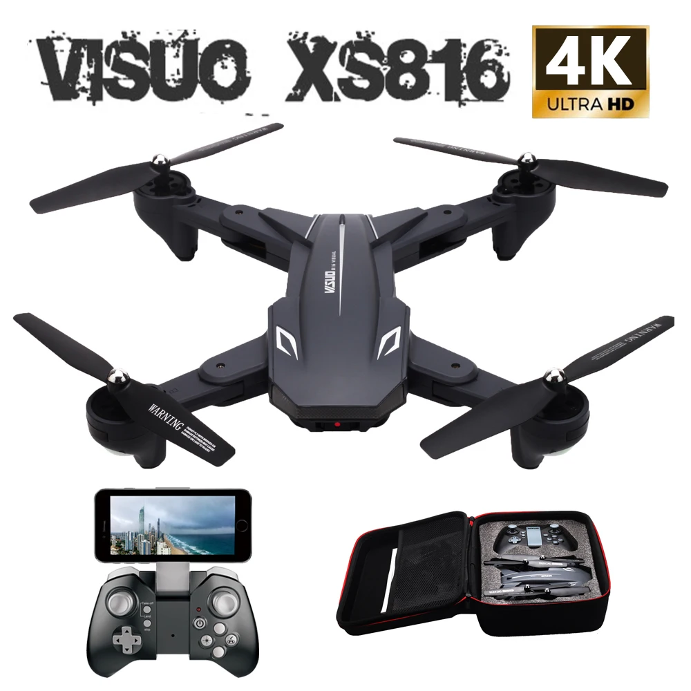 Visuo Xs816 Wifi Fpv Rc Дрон 4k камера оптический поток 720p двойная Квадрокоптер складной