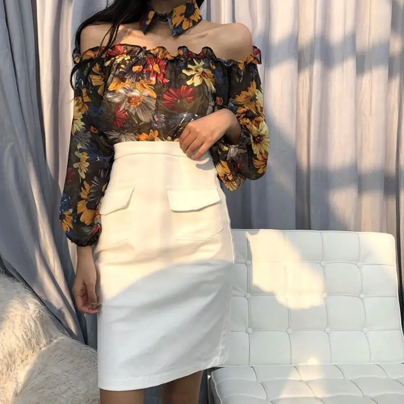 JOYINPARTY новые сексуальные Блузы с открытыми плечами и вырезом лодочкой 2018 весна