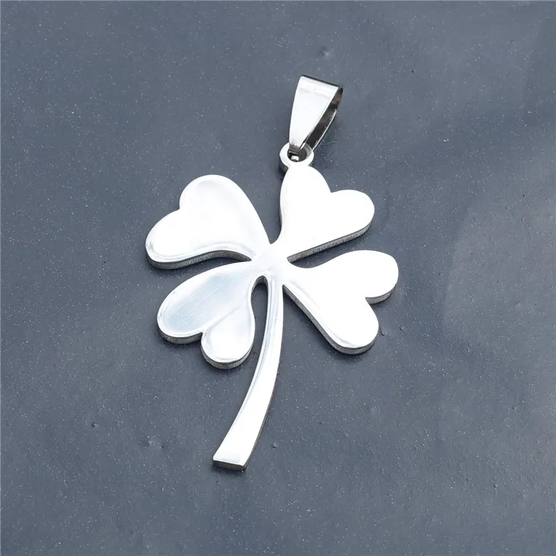 Подвеска в виде четырехлистного клевера из нержавеющей стали ожерелье травы