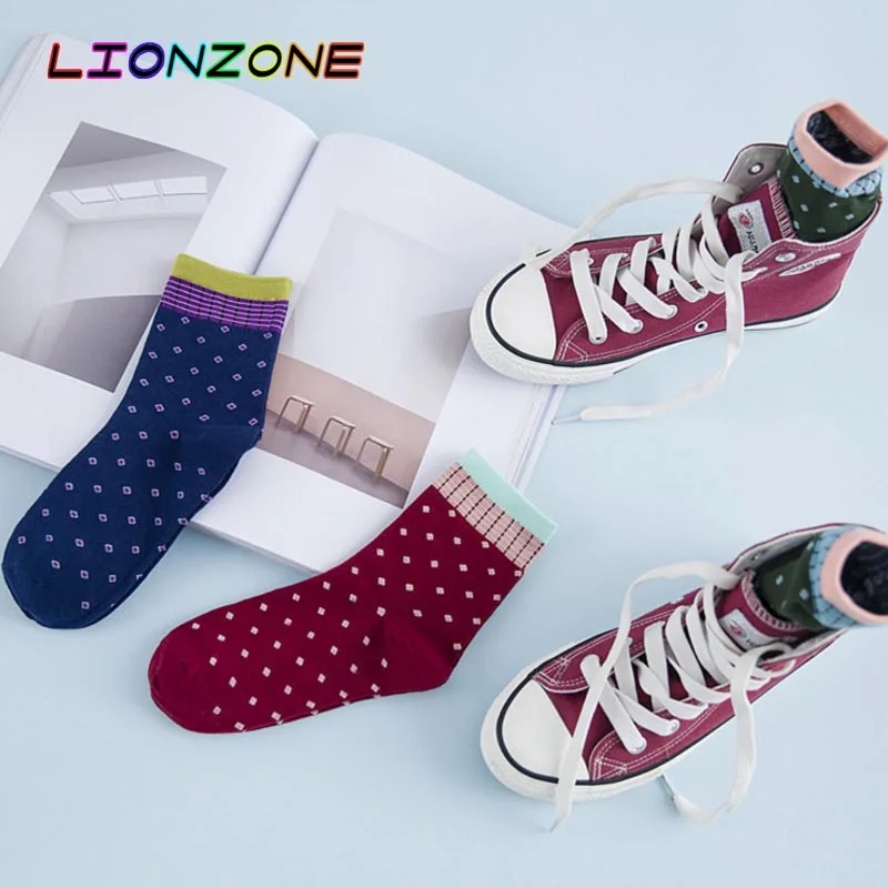 Носки LIONZONE с цветами в горошек Новое поступление Весенняя уличная одежда милые