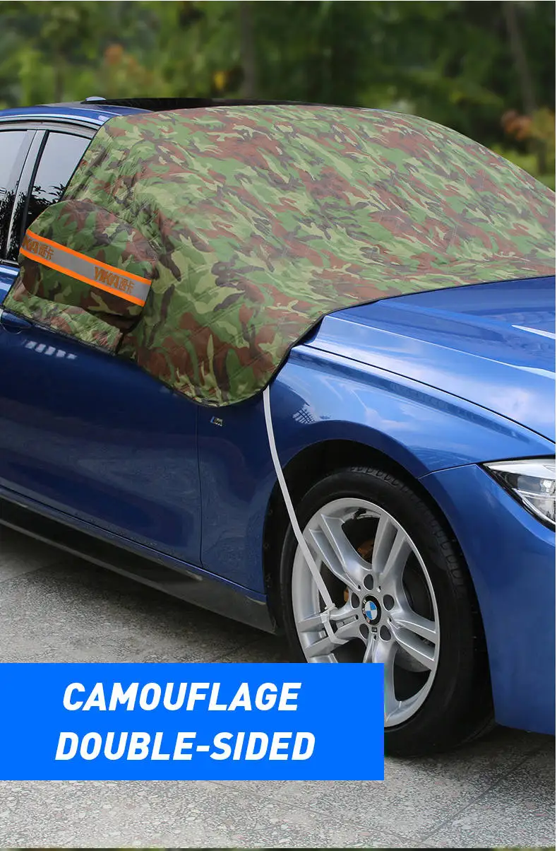 Универсальные автомобильные получехлы солнцезащитный козырек для стайлинга из фольги водонепроницаемый уплотненный автомобильный Снежный щит анти-УФ Защита от снега Чехлы для автомобилей - Название цвета: Camouflage double