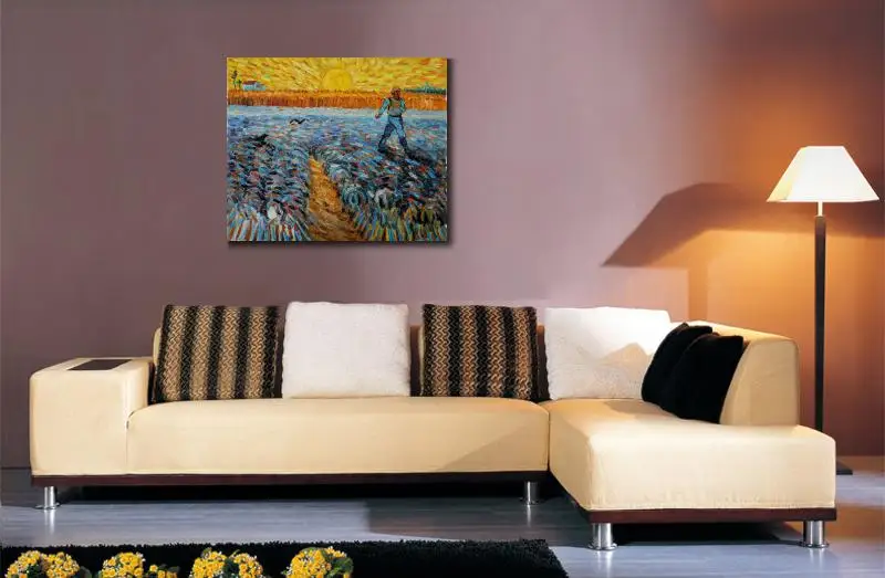 Hand Painted Oil paintings Vincent Van Gogh Canvas art Sower with Setting Sun High quality home decor | Дом и сад